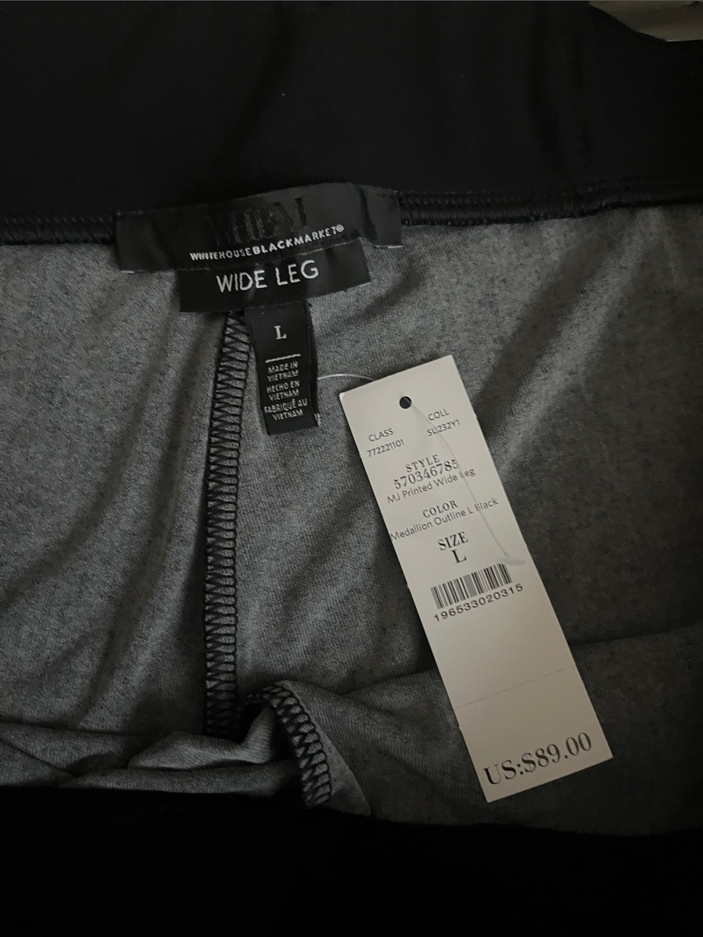 NWT Large White House Black Market wide leg pants - Picture 3 of 9
